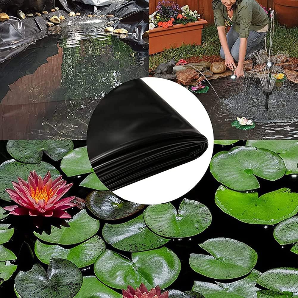 Pond Liner, Gardens Pools Membrane Fish Pond Bed Liners Impermeable Film Durable Pond Liner Cloth Keep Water Clean for Waterfall Fish Pond Water Fountains Stream,6 * 6m