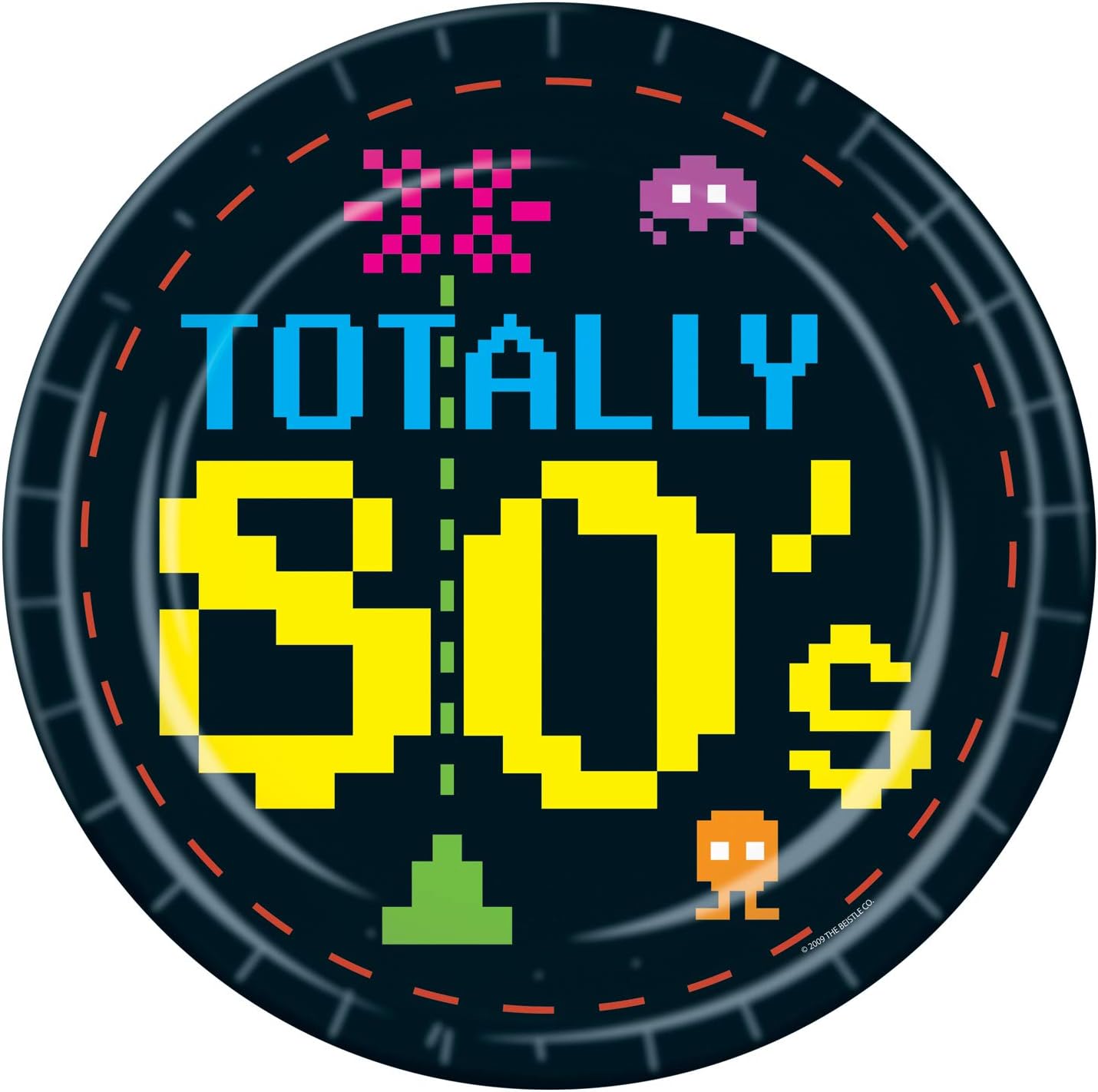 Beistle 16 Piece Totally 80's Paper Plates 1980's Theme Party Supplies Disposable Tableware