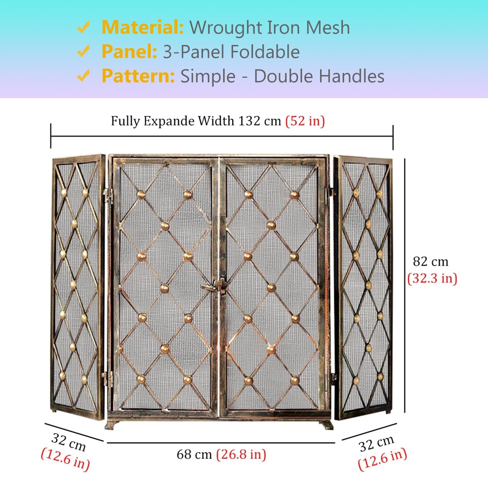 Amazon.co.jp: 暖炉 スクリーン 錬鉄製メッシュ火の粉ガード