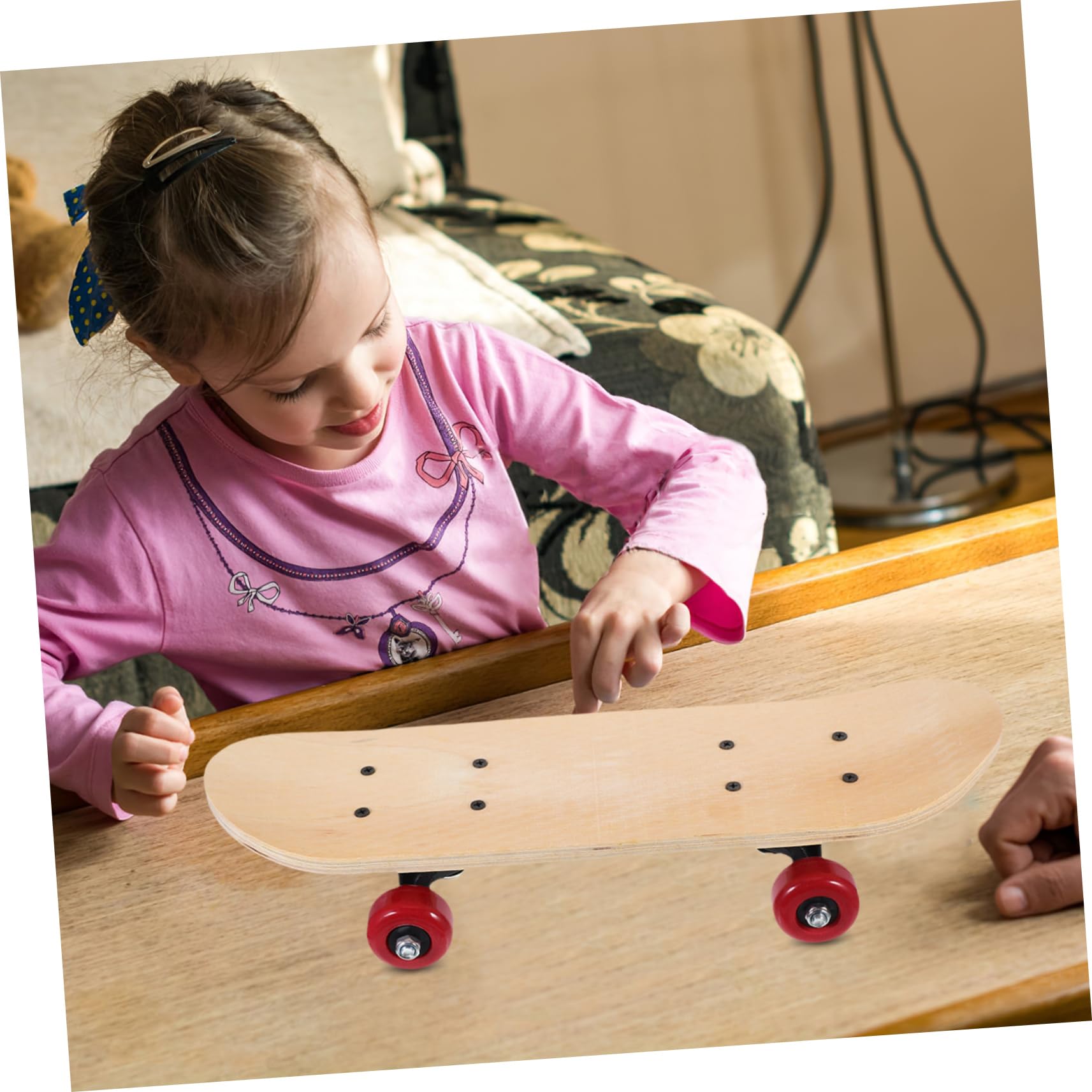 ERINGOGO Selbstgemacht Kinder Skateboard aus Ahornholz mit Glatter Oberfläche und Doppelter Seite Vier Räder zum Basteln und Bemalen Geschenk für Kindergartenkinder Zufällige Farbe