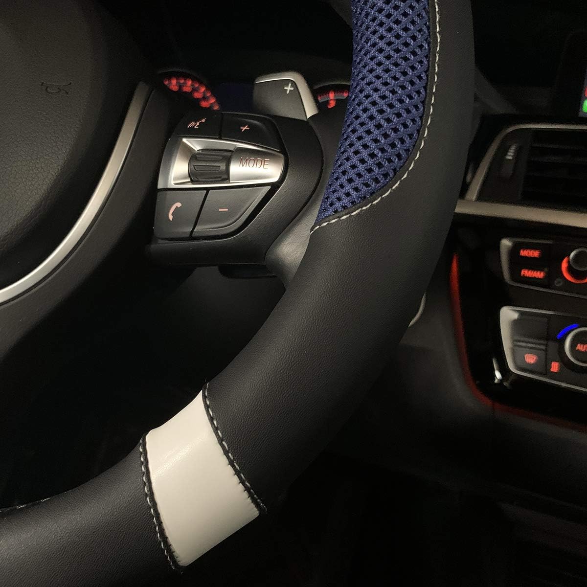 Steering Wheel Cover with Breathable Mesh Universal 15 inch Steering Wheel for Car Truck SUV (Blue)