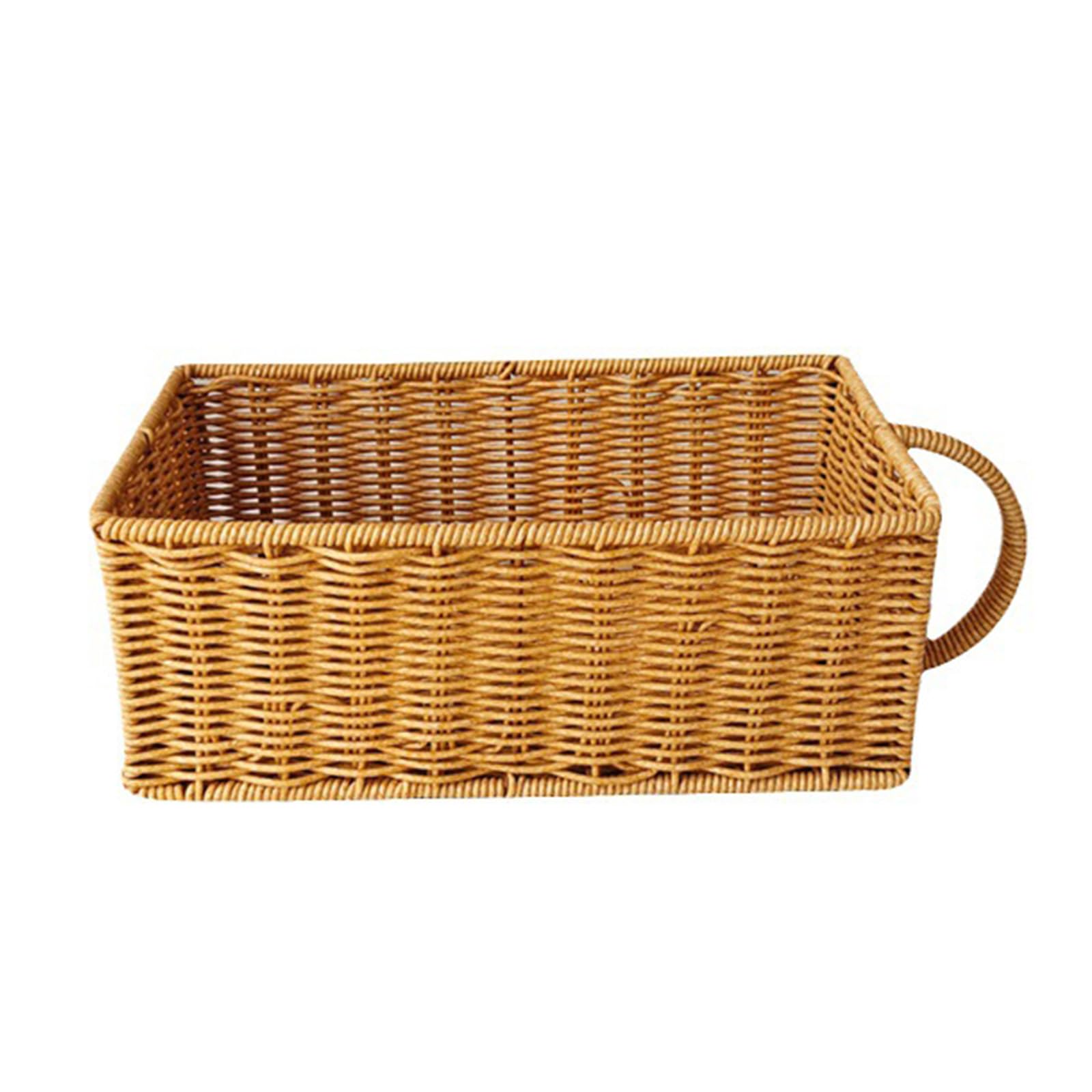 Kalttoy Desktop Sundry Storage Container Snacks and Cosmetics Organiser Rattan Basket for Kitchen and Table Decoration Desktop Storage Organiser