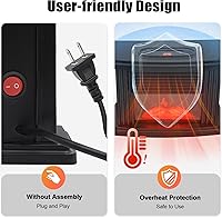Vista 6 de Chimenea eléctrica portátil con efecto de llama realista 3D, estufa de calentador independiente interior para uso en interiores, 1000 W