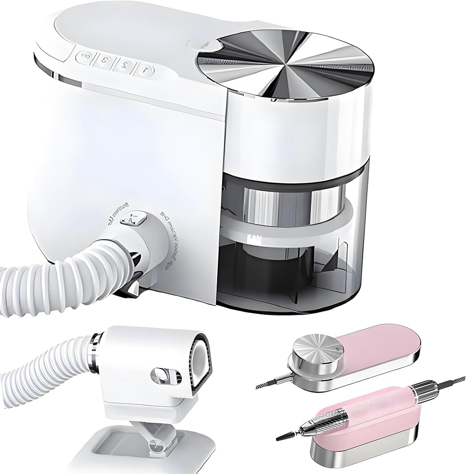 Kit de taladro de uñas de 30000 RPM con colector inalámbrico de 1600 mAh