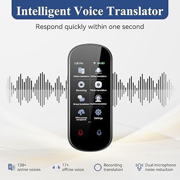 Language Translator Device, 138+ Language Online Translation Translator Device for Business Learning Travel
