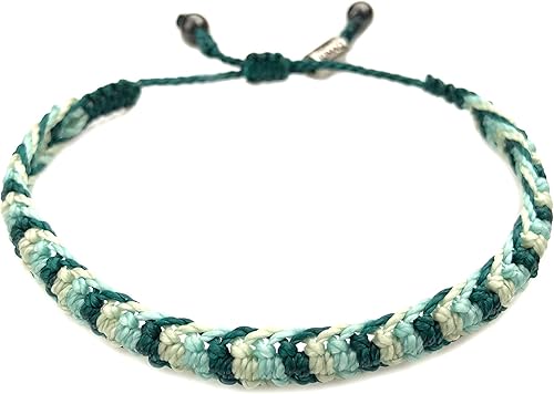 Vista 19 de Rumi Sumaq Pulseras con lazo de bandera del orgullo y el país, macramé tejida anudada a mano, cola de pez y trenzada, pulseras unisex ajustables