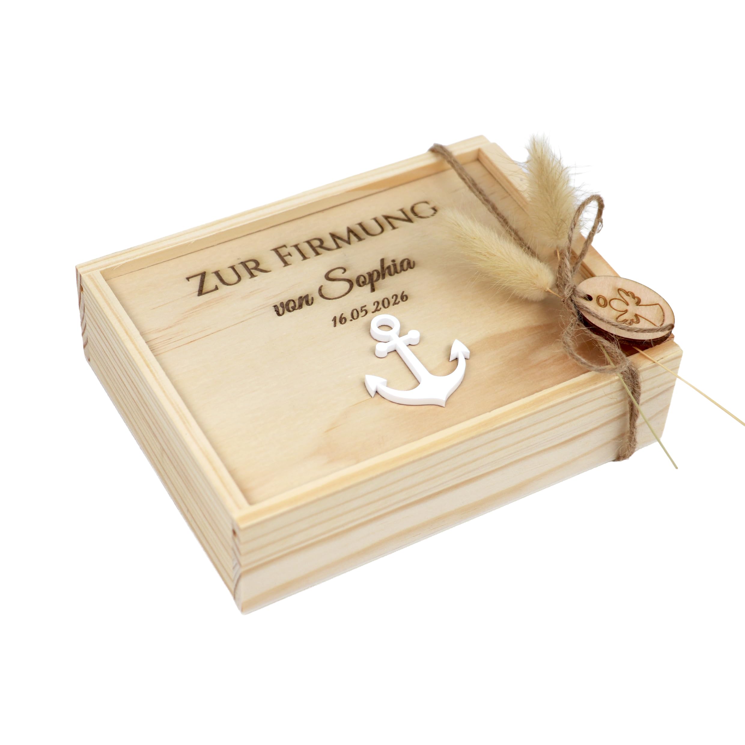 DigiNutz Geldgeschenke zur Firmung | Holzschiebebox | 3D-Acryl, Geldflasche | Geldgeschenk für besondere Anlässe, Erinnerungsbox (Firmung)