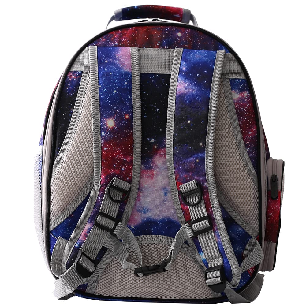 Galaxy Blue Cat Bubble Mochila, extensión frontal, cápsula espacial, astronauta, ventana transparente, para gatos grandes de hasta 20 libras, bolsa de transporte veterinaria, aprobada por aerolíneas
