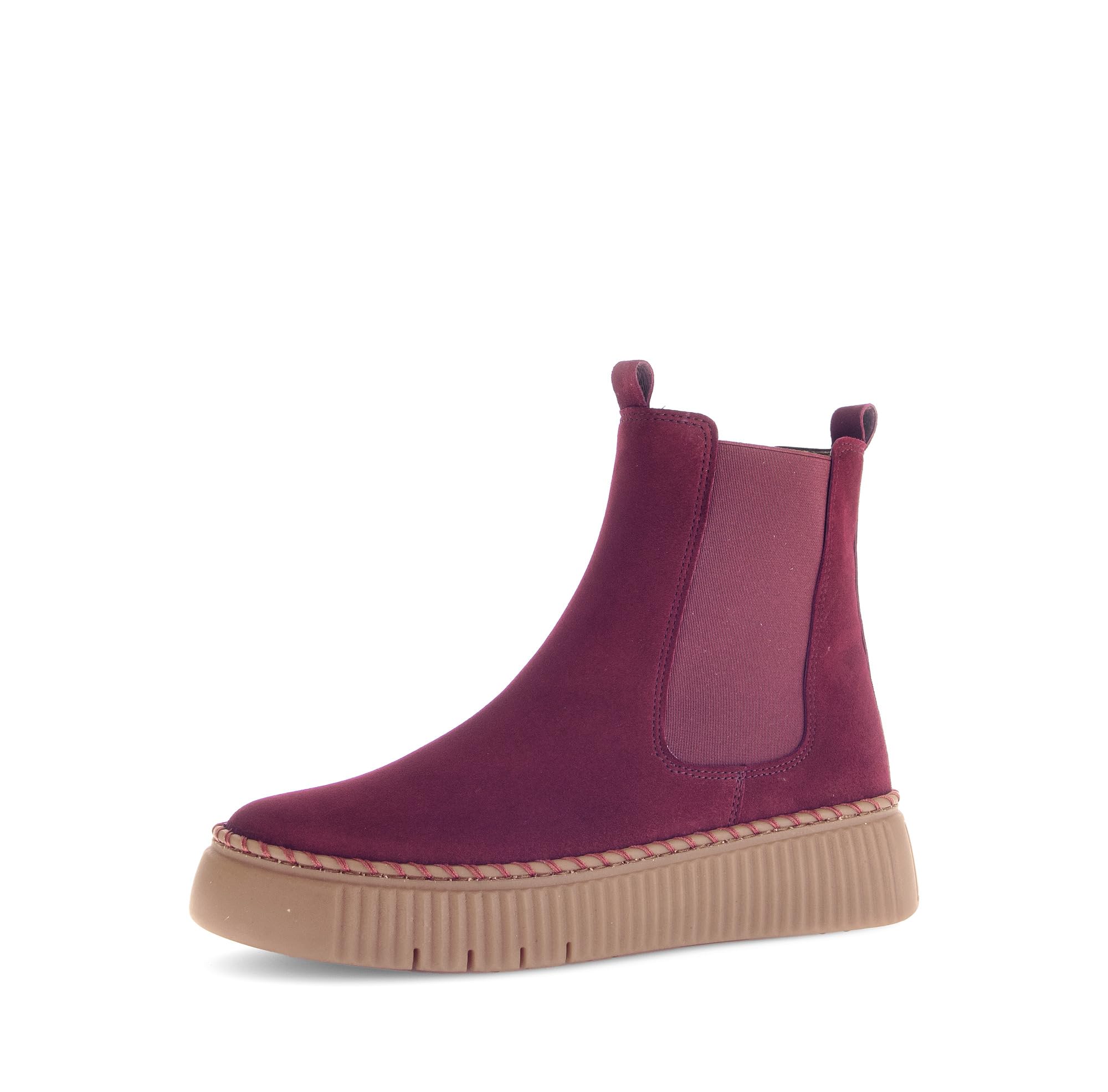 Gabor Damen Chelsea Boots, Frauen Stiefeletten,modisch,orthopaedisch,einlege-Sohlen,Soft-Move,daempfung,gesund,Bordeaux (EL.Uni),37.5 EU / 4.5 UK