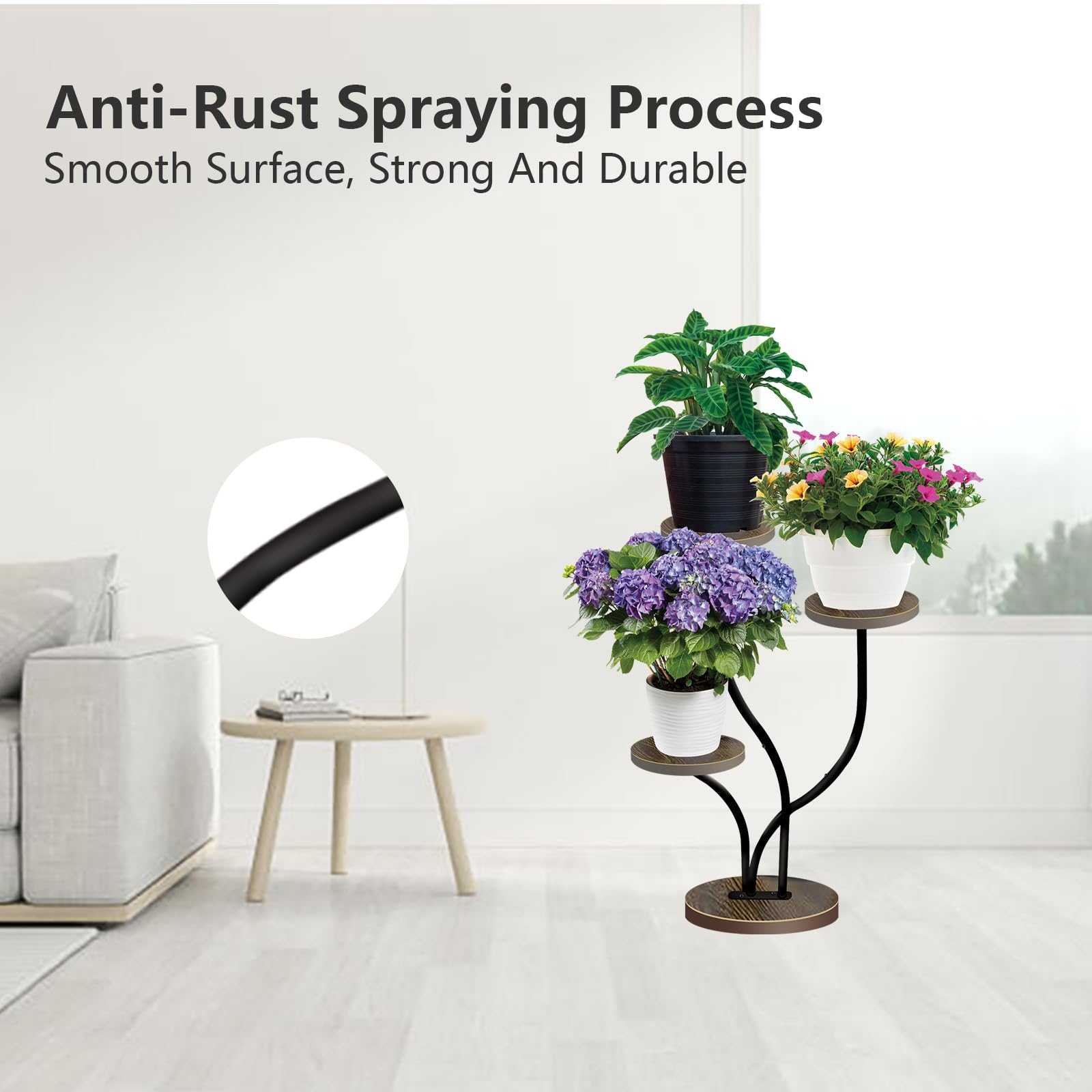 3 Tier Plant Stands Indoor, Corner Small Plant Stands For Multiple