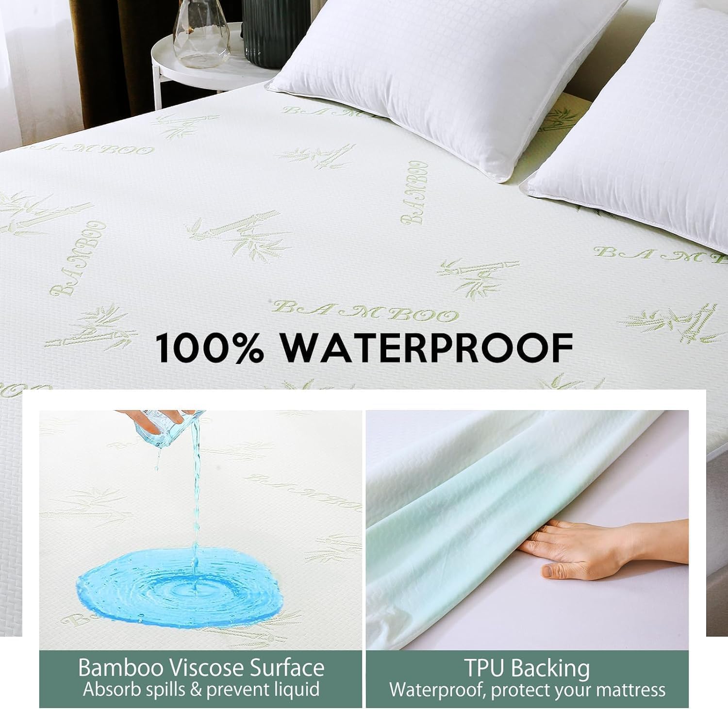 MUXHOMO 2 Pack Twin XL Mattress Protector, 100% Waterproof Mattress Cover Twin XL Size Bed, Cooling and Breathable Bed Pad Cover, Deep Pocket 8"-21"