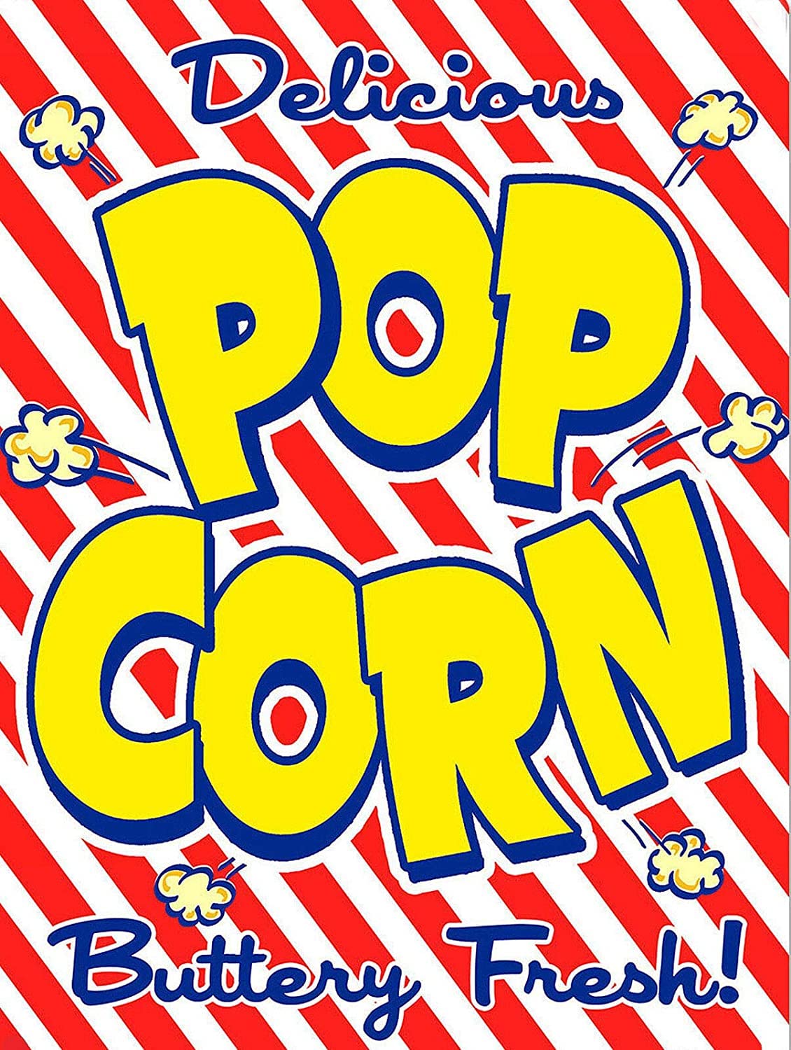 RIFOSA 6"x8" Metal Sign Vintage Popcorn Plaque