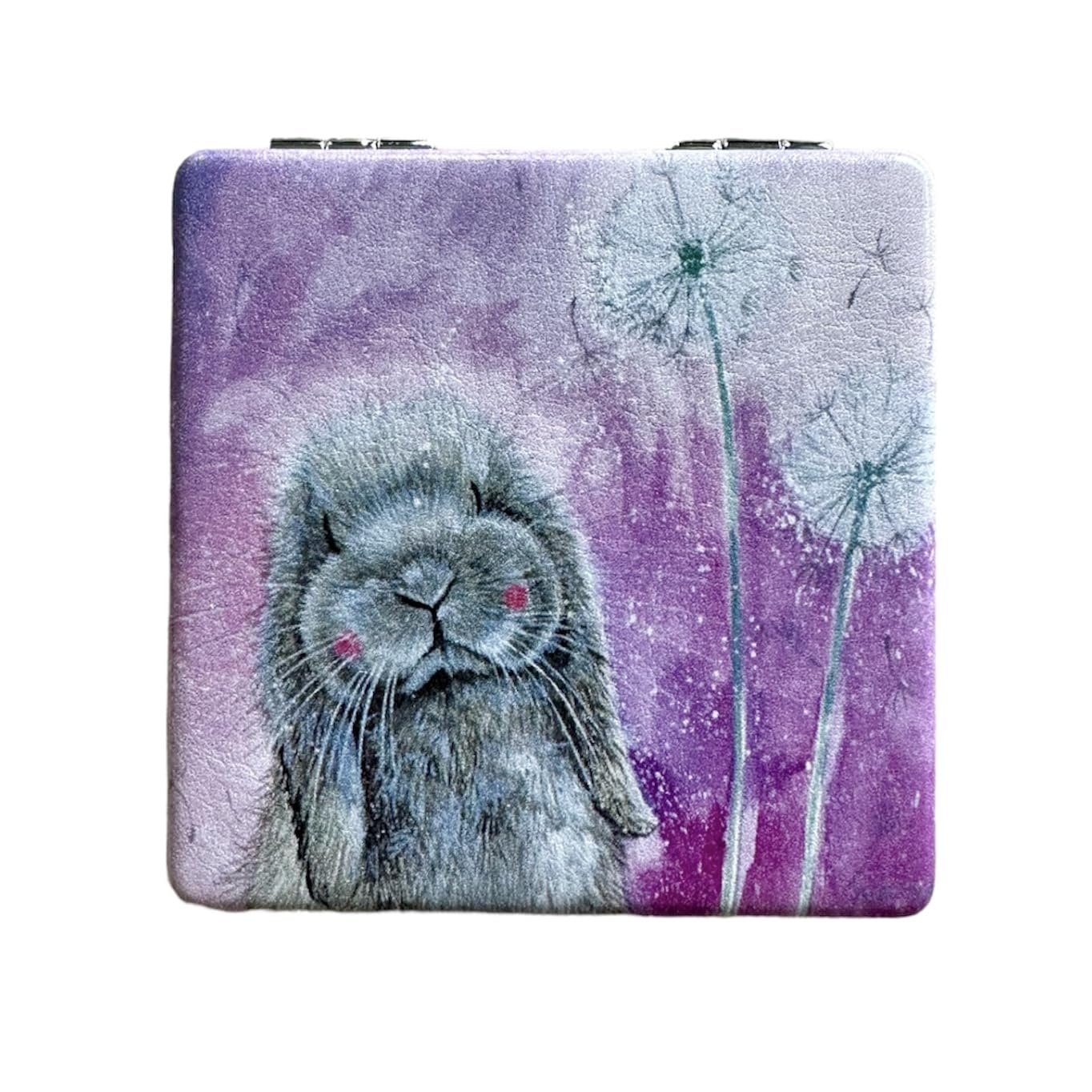 Alex Clark Purple Misty The Rabbit Compact Mirror - Animal Bunny Gifts - Beauty Handheld Travel Mirror - Magnifying Make Up Mirror