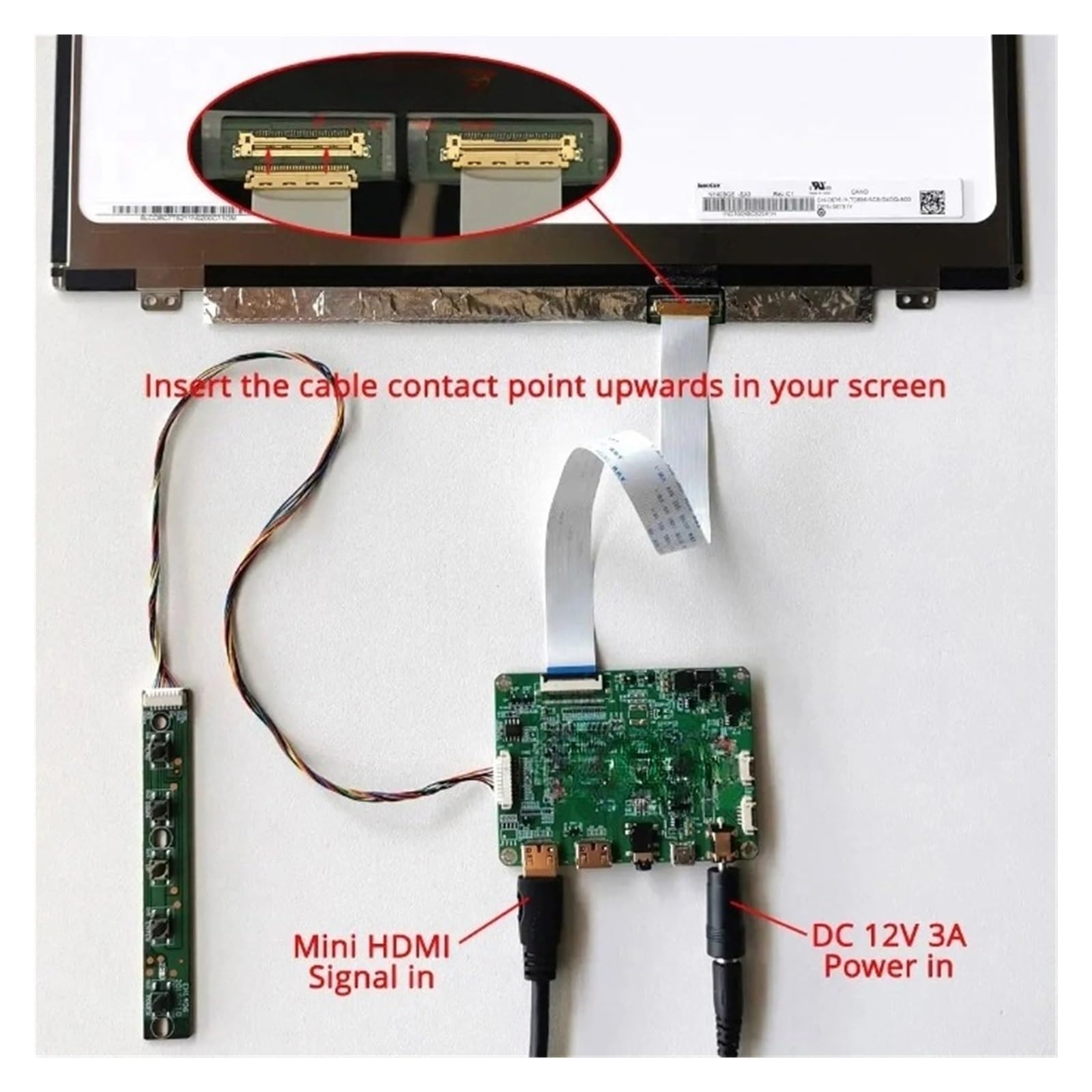 DIY Kit Treiber Controller Board for B140HAN04.0 B140HAN04.1/4,2 Kompatibel-HDMI 30Pin EDP Laptop Panel LED Monitor 1920x1080 14", Controller Board(for B140HAN04.2)