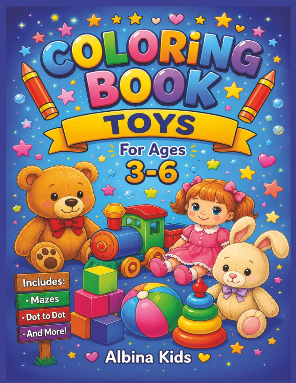 Coloring Book Toys: For Ages 3-6 (Albina Kids Coloring Books)