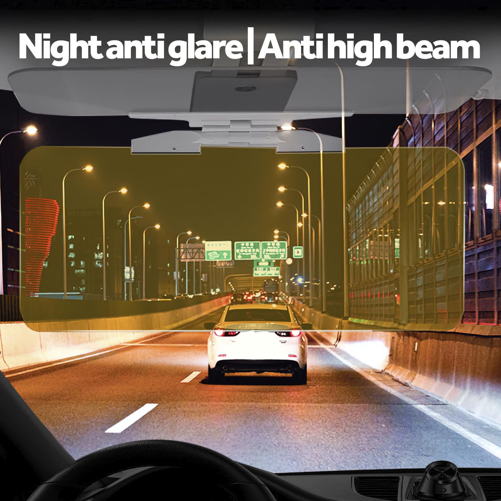 Pare-soleil Voiture PZCC - Verres Jour/Nuit - Anti-éblouissement Polarisé - Universel - Réglable - Conduite Sécurisée