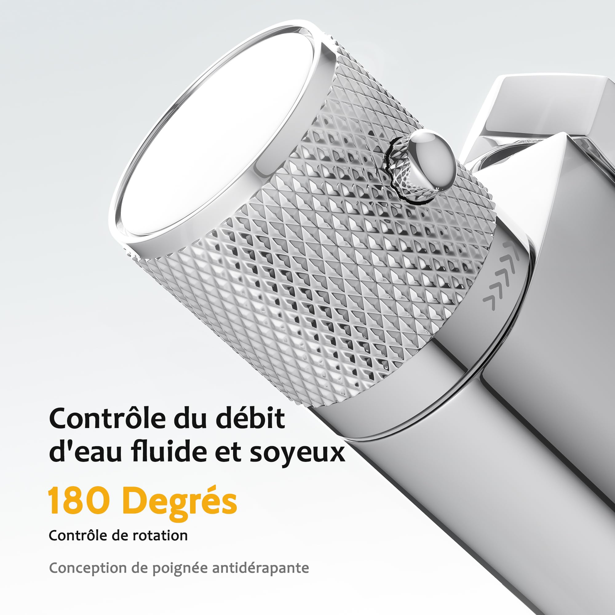Mitigeur Baignoire Thermostatique,Robinet de baignoire avec arrêt de sécurité à 38°C,Mitigeur Thermostatique Bain,2 sorties,Chromé