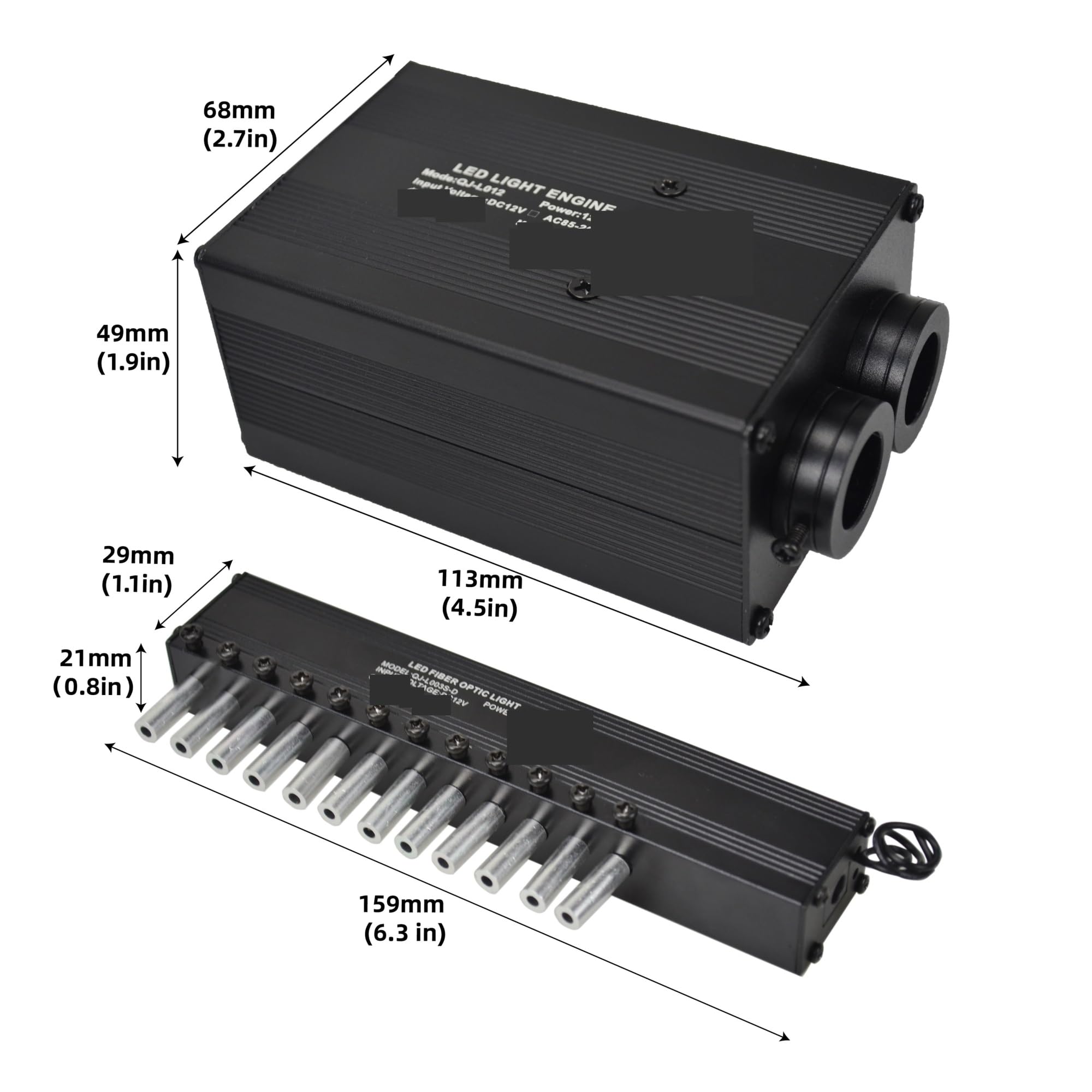 Podwójne złącze aplikacji 12 W Twinkle Led Sufit, pilot Star Strarry Sky, światłowód na dach samochodowy spadająca gwiazda Kit Łatwe do ukrycia(200pcsx0.75mmx3mx2)