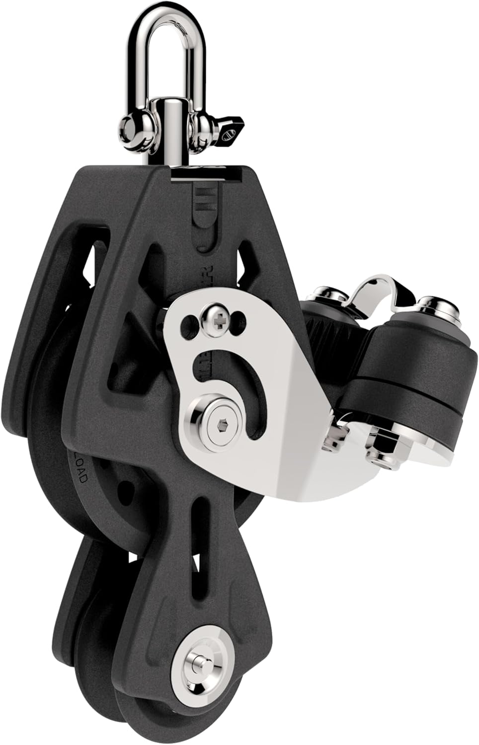 Lewmar 50mm Synchro Block Fiddle Cam, 990 lb Working Load Limit, Accommodates 1/4" - 3/8 Lines, High-Density Free-Spin Bearing, Traveler Compatible - 29925037BK