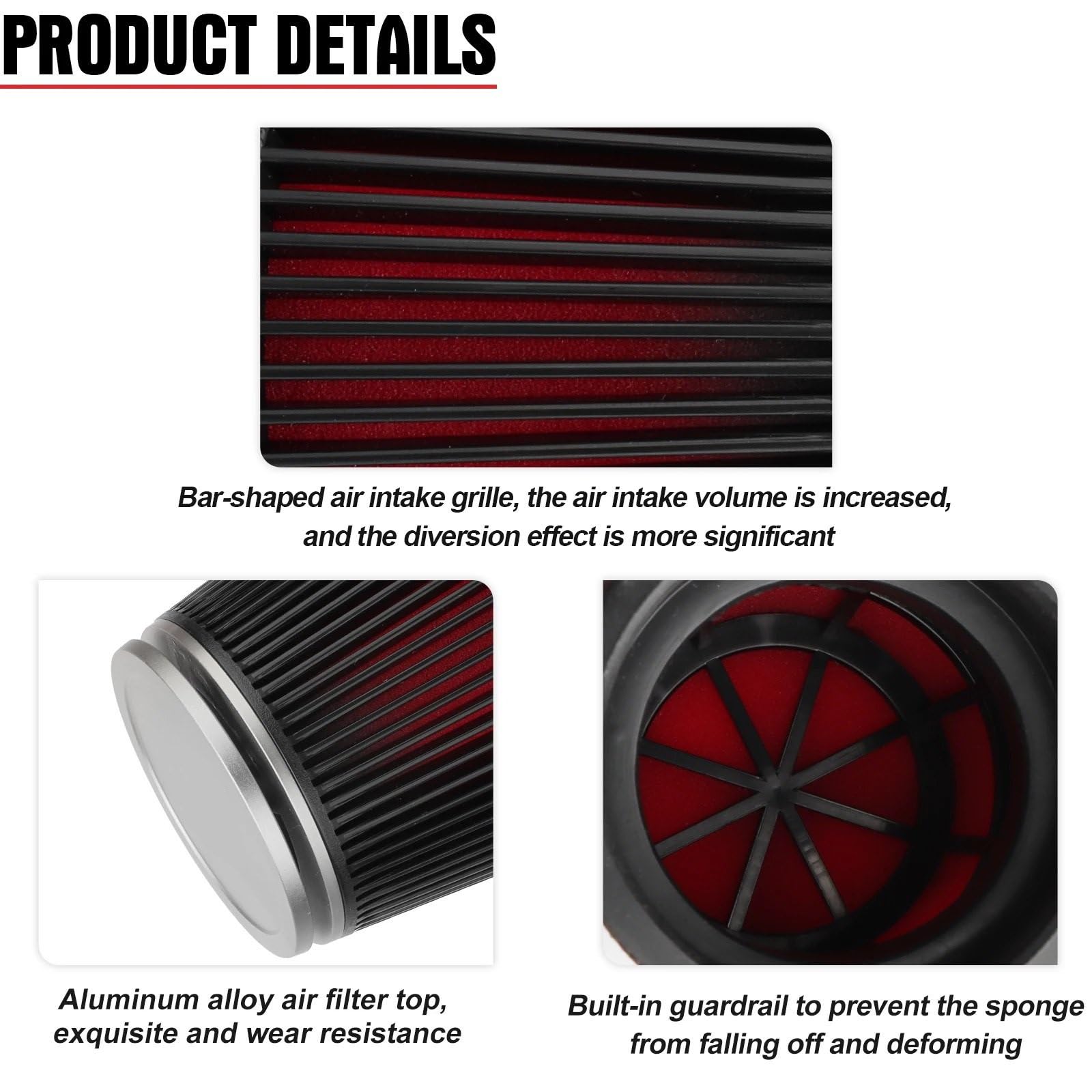 Filtro aria motocicletta Adatto per filtro aria moto per Yamaha Dirt Pit Bike 42mm 48mm filtri rimovibili a testa di fungo(SL 42mm)
