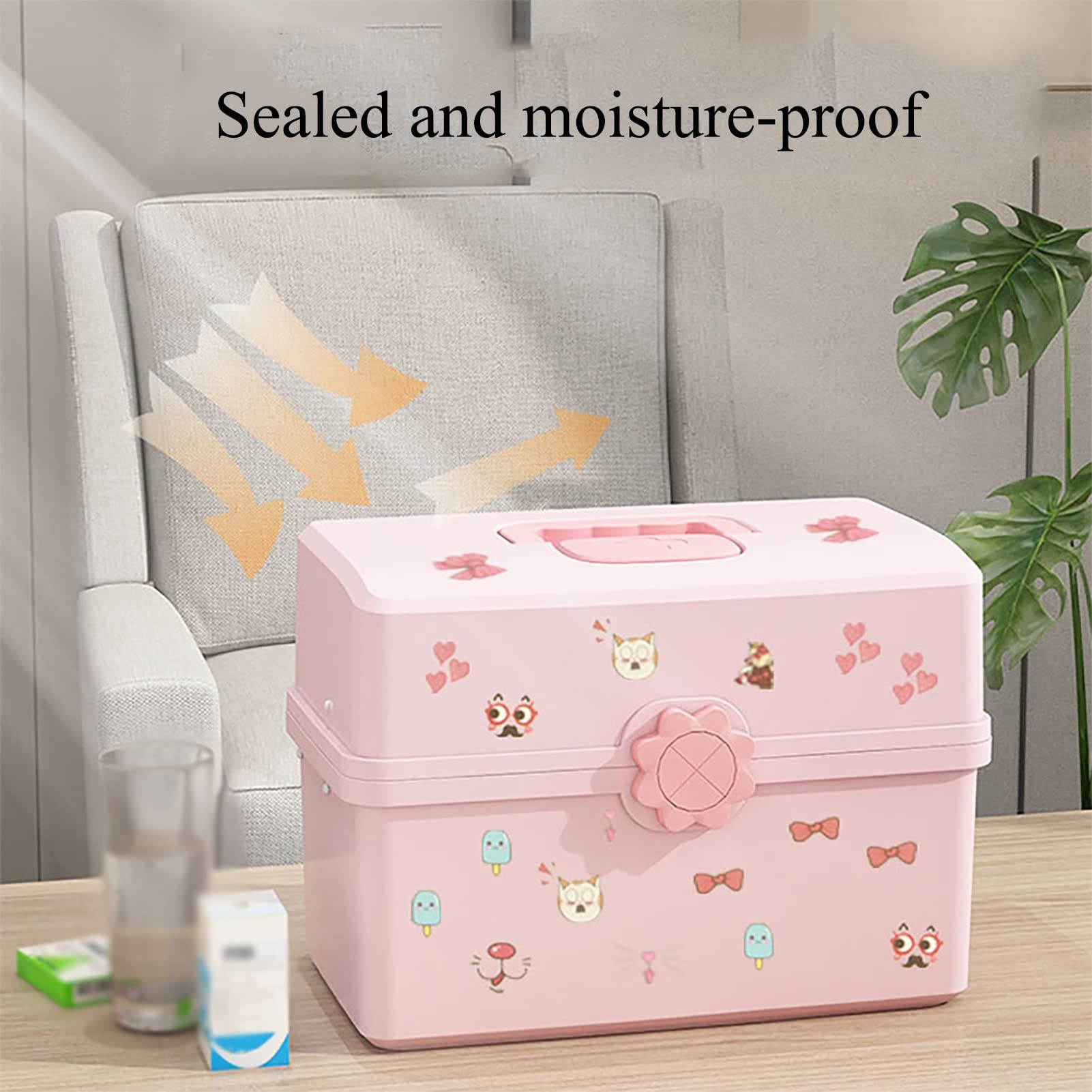 Scatola di immagazzinaggio della Medicina Domestica Kit di Pronto Soccorso Multistrato di Grande capacità Set Completo di Scatola di Medicina Medica di Emergenza (Size : 39cm)