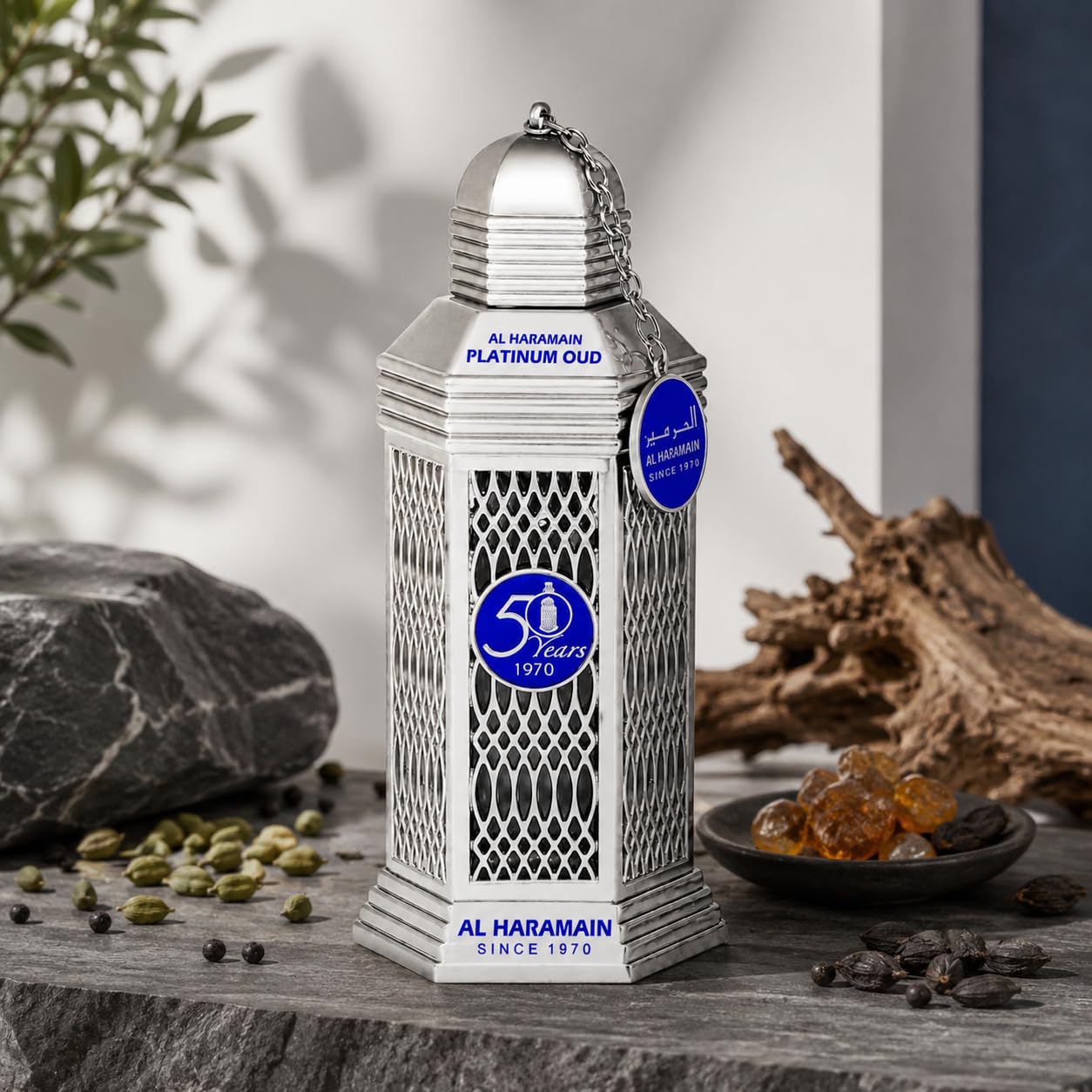Amazon.com : Al Haramain 50 Years Platinum Oud for Unisex Eau de