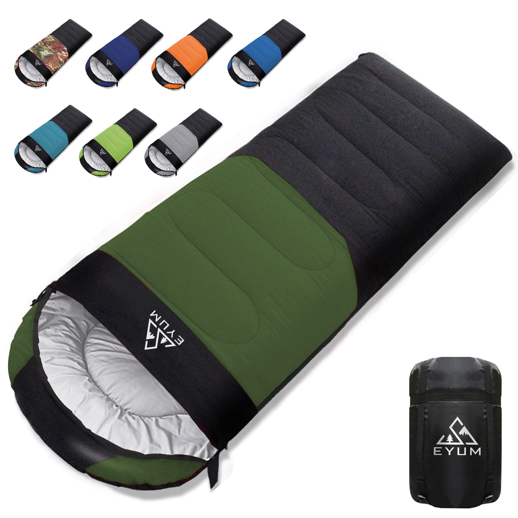 Amazon.co.jp: EYUM 寝袋 シュラフ 封筒型 超軽量 超暖かい 耐寒