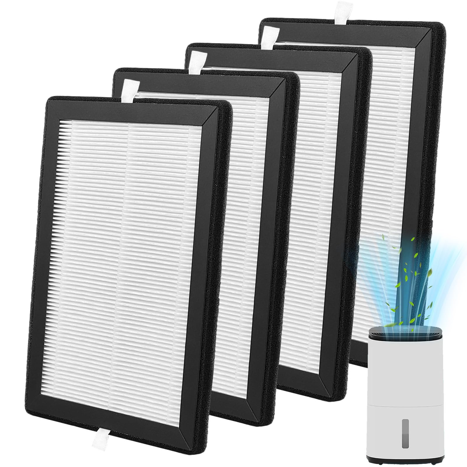 ZBXSNK 4 Pack HEPA Filter 21x15.5x1cm Compatible with MeacoDry Arete One 10L and 12L Dehumidifier & Air Purifier 2-in-1, H13-Grade HEPA Filter Replacement for Meaco Arete One