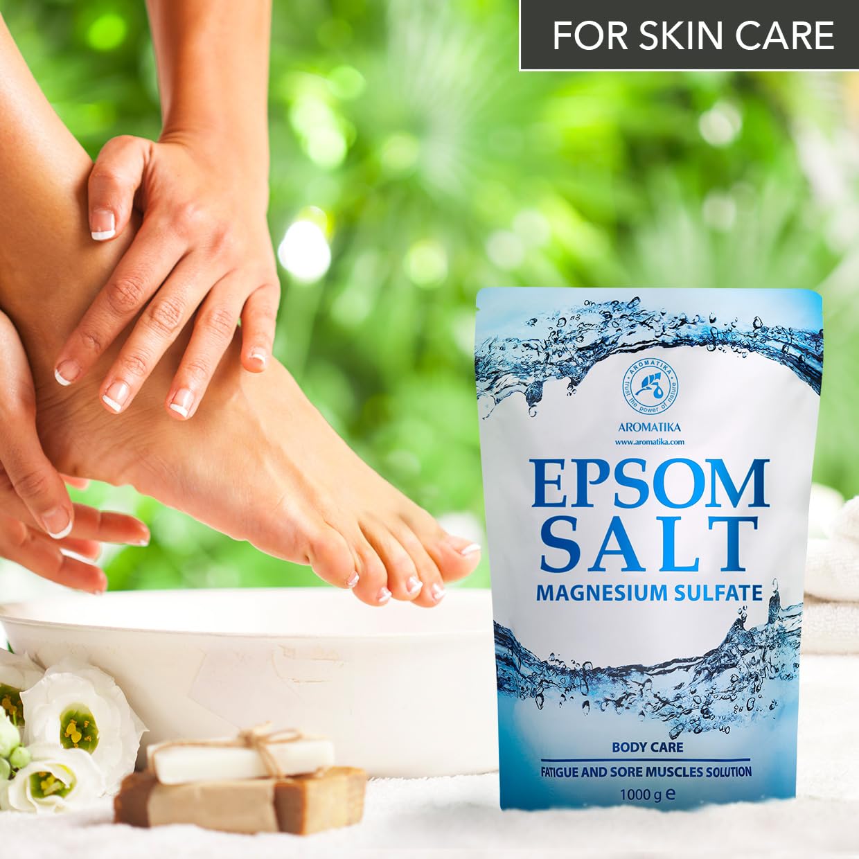 Sali da Bagno 3kg - Sali di Epsom 3000g - 100% Magnesio Naturale - Lenitivo e Allevia i Muscoli - Rilassamento e disintossicante - Cura del corpo - Miglior sonno - Pediluvio Massaggio