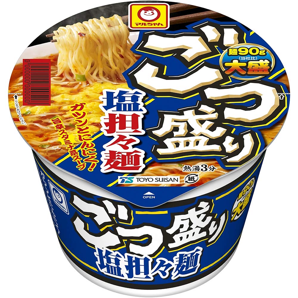 マルちゃん ごつ盛り 塩担々麺 (112g×12個 / カップ麺) 即席 塩 担担麺 インスタントラーメン (ガツンとにんにく/大盛) カップラーメン 箱買い 東洋水産