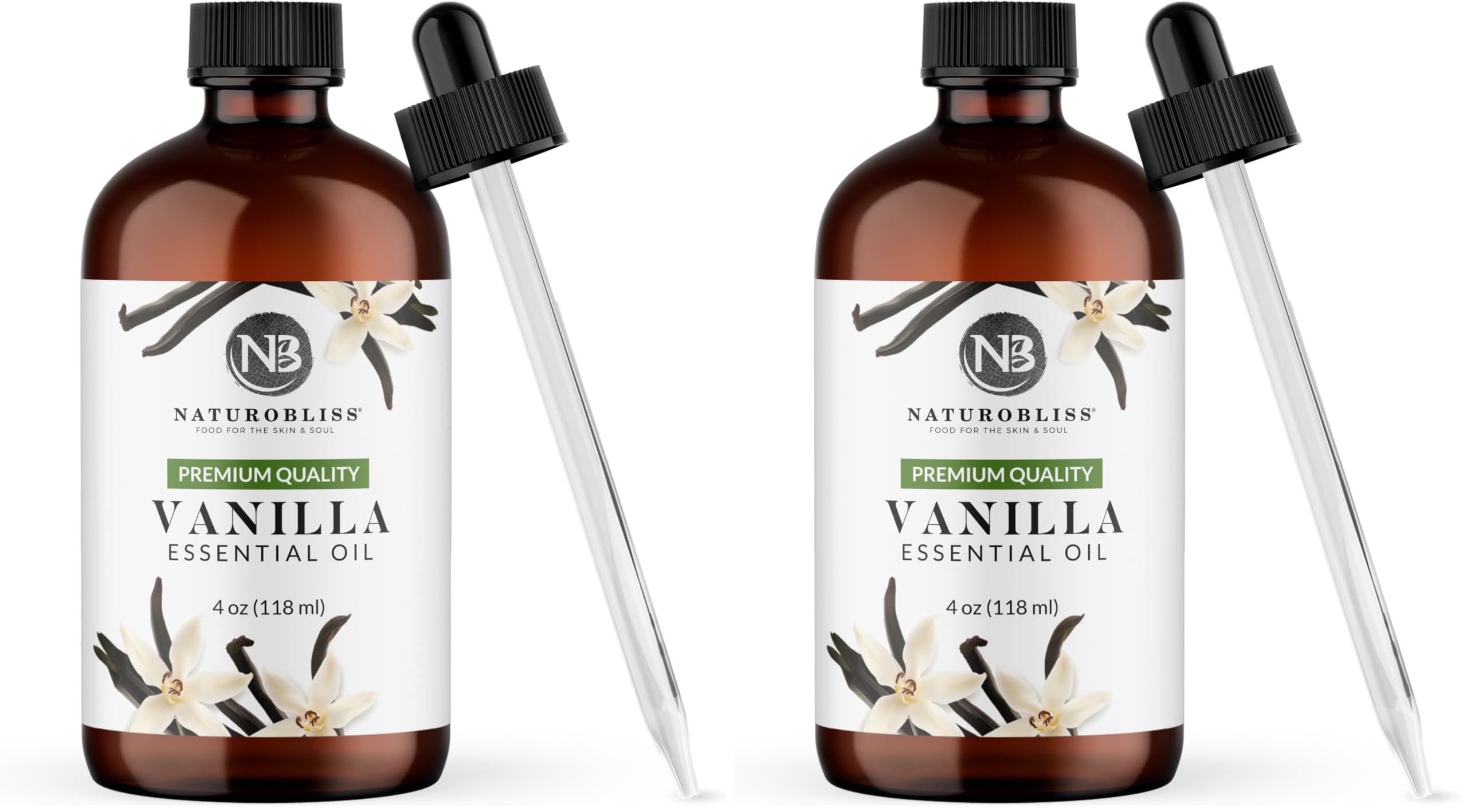 NaturoBliss Vanilla Essential Oil (4oz) Premium Quality (Pack of 2)