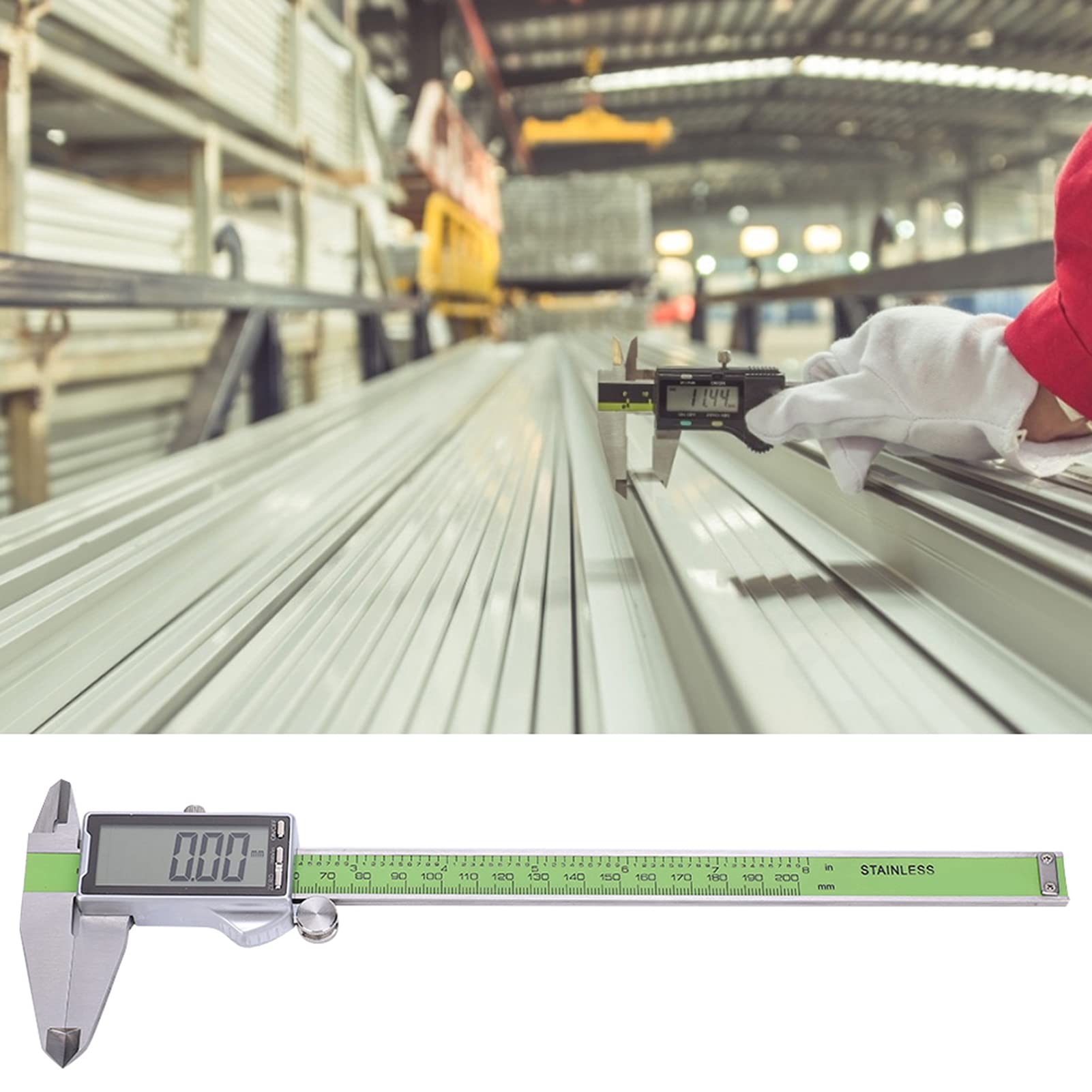Cyfrowa suwmiarka ze stali nierdzewnej Precyzyjny elektroniczny przyrząd pomiarowy do projektów DIY i zastosowań profesjonalnych 150 mm, 200 mm, 300 mm Zakres pomiarowy (200 mm)