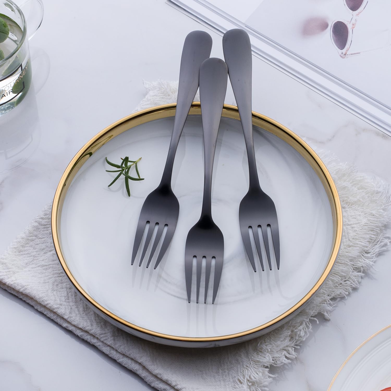 Matte Black Stainless Steel Dinner Forks, Set of 12 — Amazon image 4