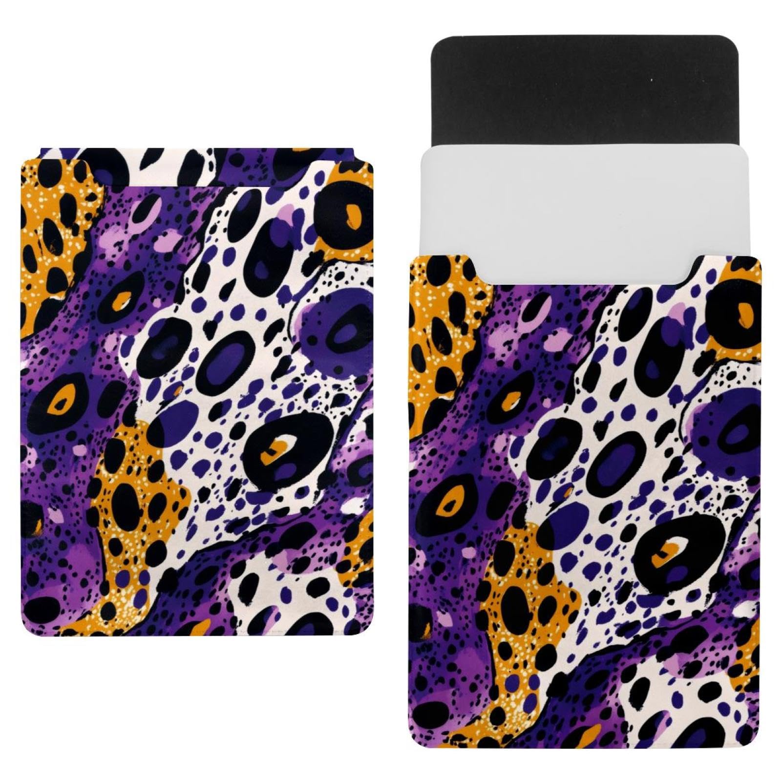 Funda portátil 35 x 25,9 cm con estampado de leopardo morado resistente 7