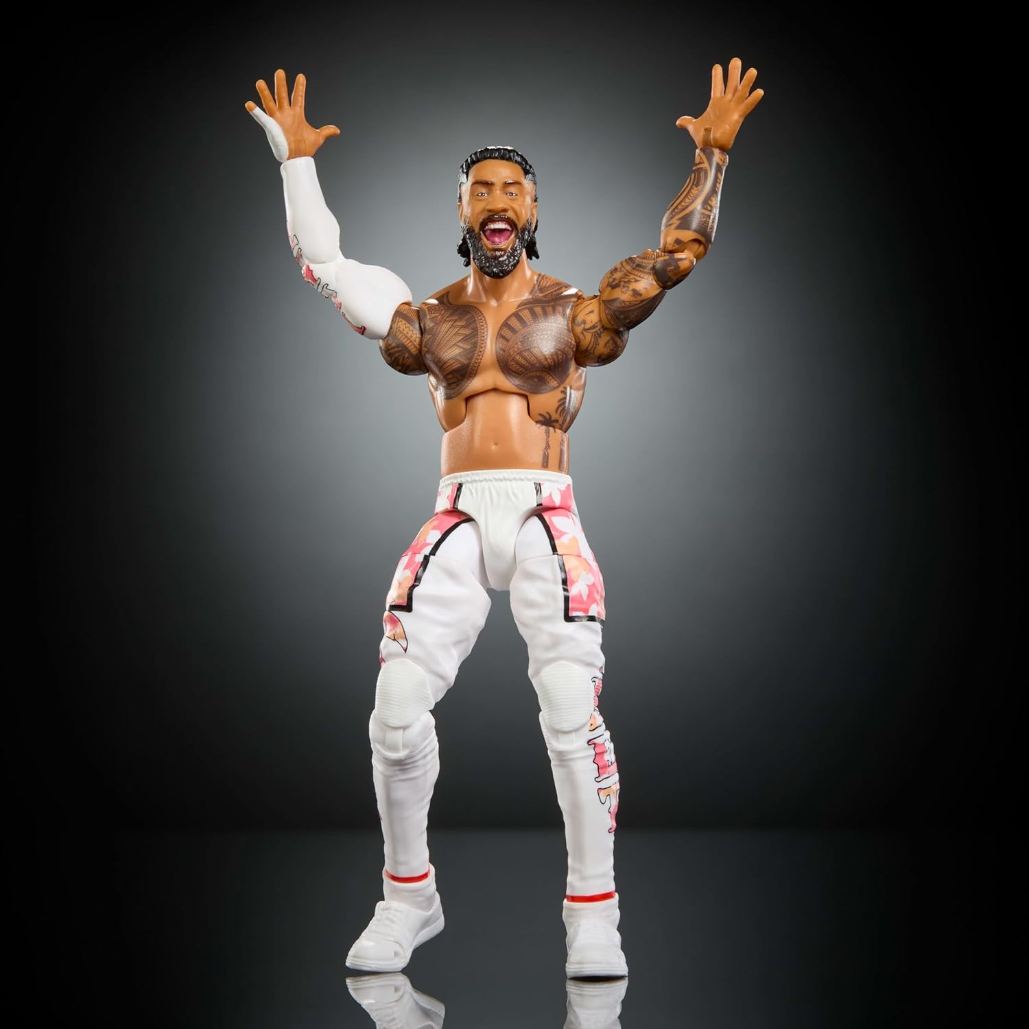 Mattel WWE Elite Action Figure & Accessories, Series #124 Set, 6-inch Collectible Jey USO with 25 Articulation Points & Swappable Hands