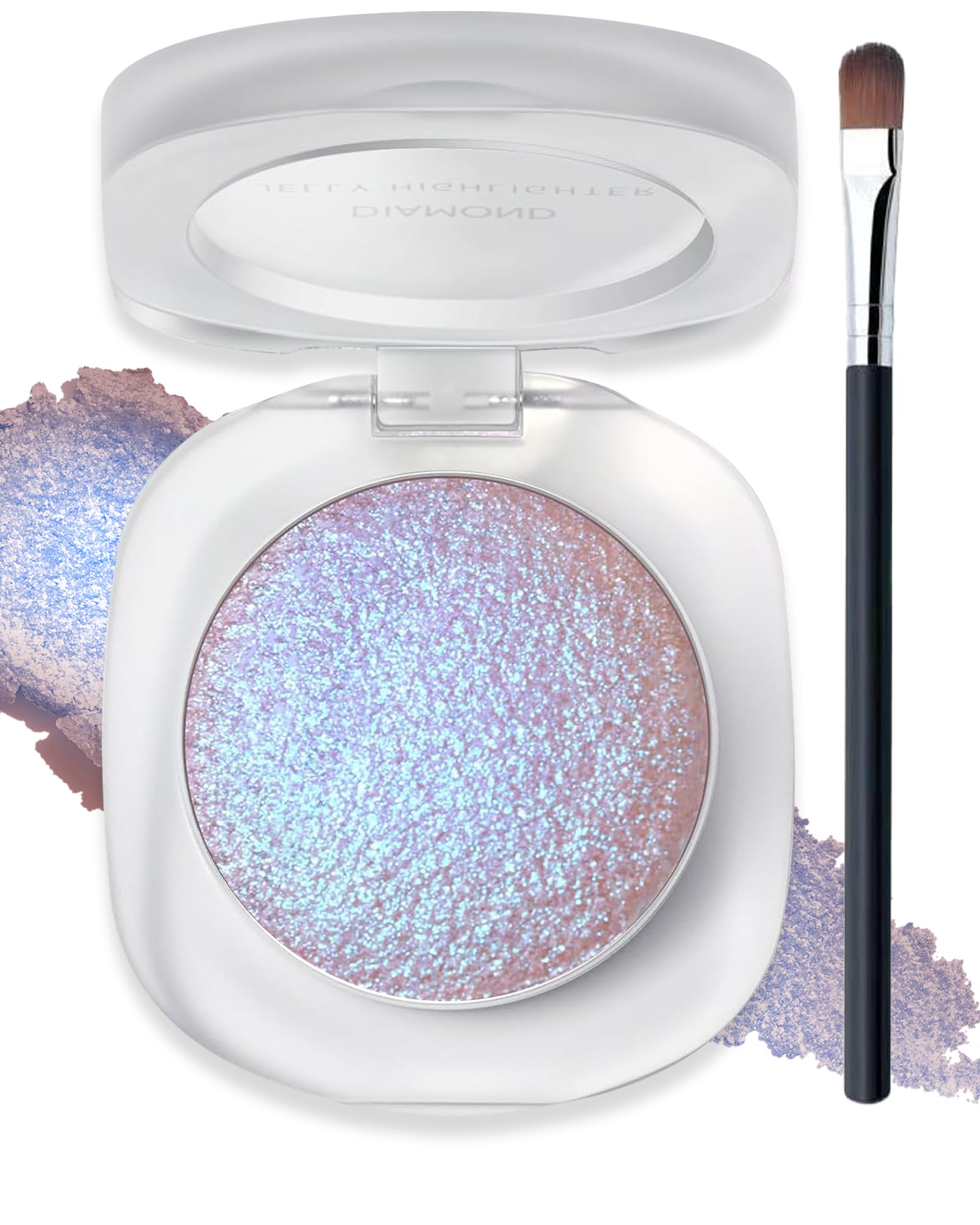 Glitter Holographic Eyeshadow Palette,Multichrome Chameleon FaceHighlighter #04