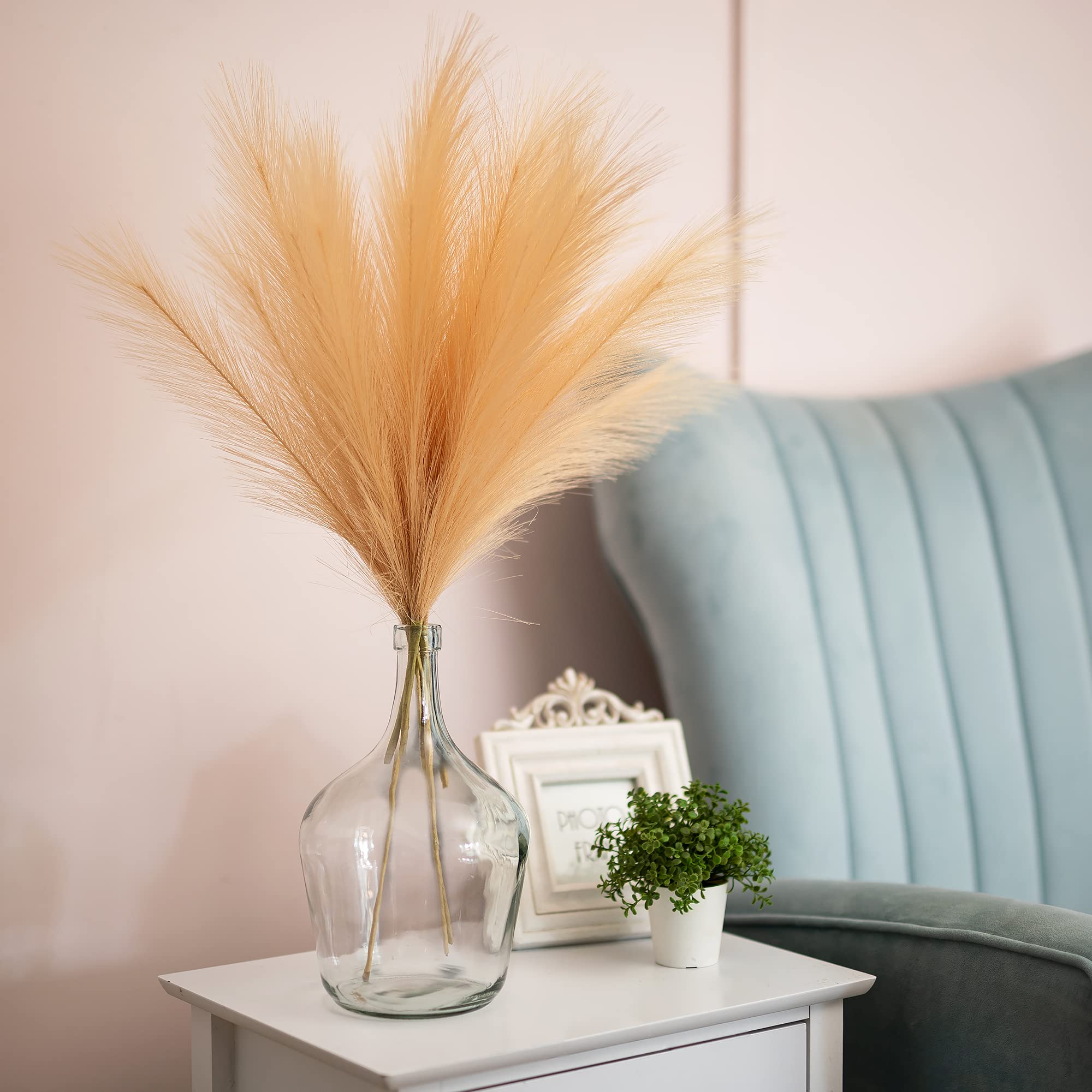 Large Glass Vase Glasseam, 10in Tall Clear Floor Vase Set, Big Farmhouse Pampas Grass Vases for Centerpieces, Modern Decorative Flower Balloon Jug for Wedding Dining Table Home Living Room Decor