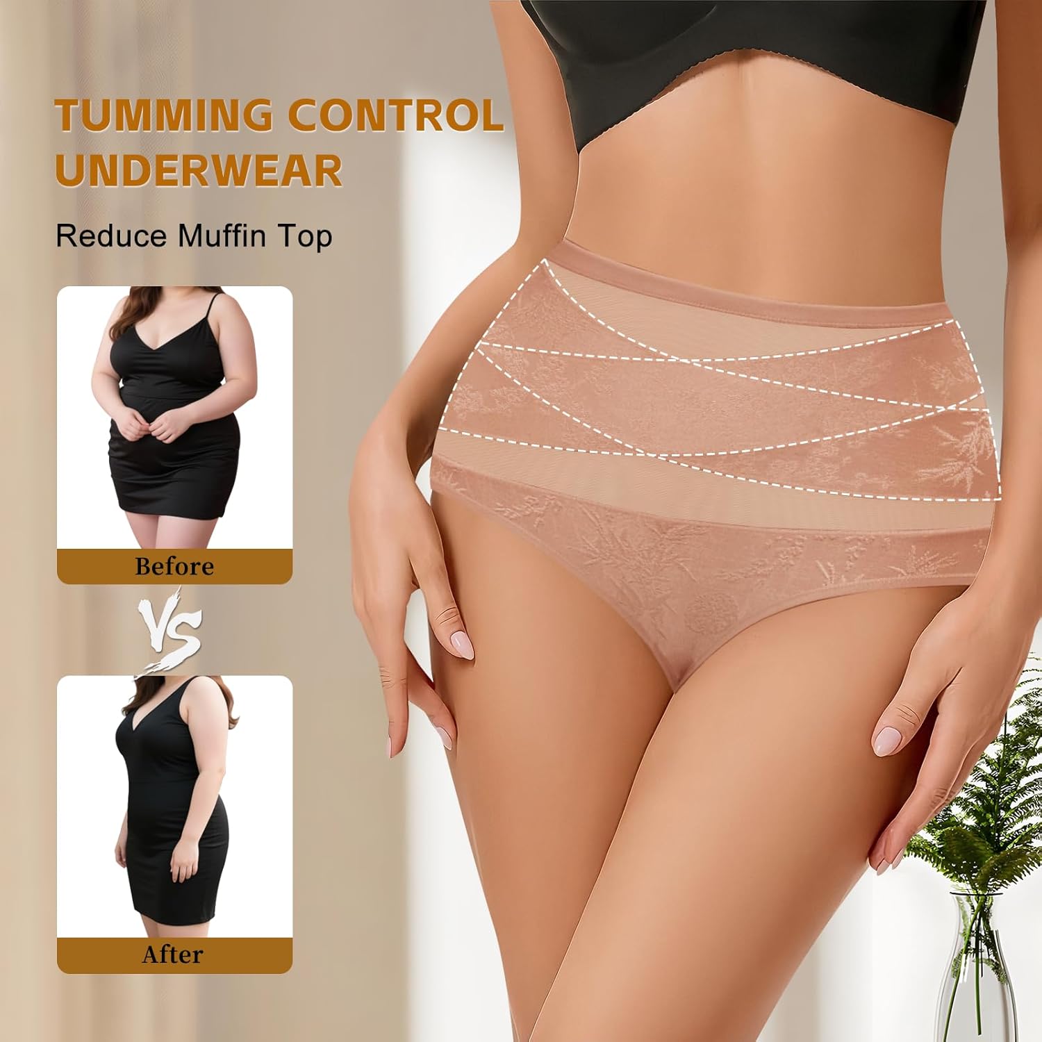 Women Tummy Control Underwear,High Waisted Full Coverage Ladies Panties,Soft Breathable Postpartum Briefs Multipack - Image 2