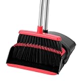 BSKLIN Broom and Dustpan Set for Home,52-in Long Adjustable Handle Angle Broom for Sweeping Indoor Dustpan Teeth to Clean Pet Hair Suitable for Home Kitchen Office