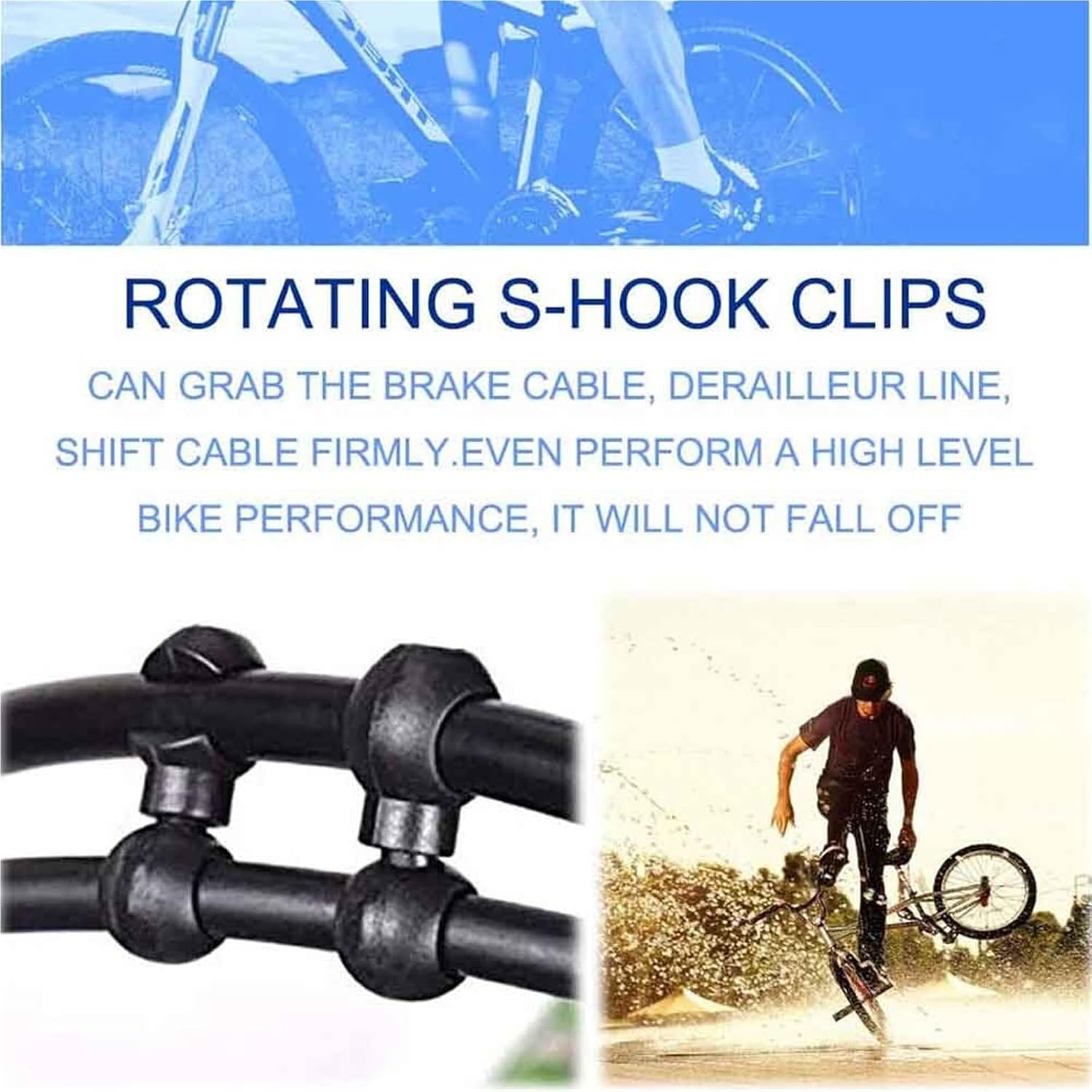 Bike Cable Clips 100pcs Rotatable MTB Brake Cable Clips Bicycle Shift Gear Buckles Guide Line for Smooth Cycling Enhanced Performance(Green)