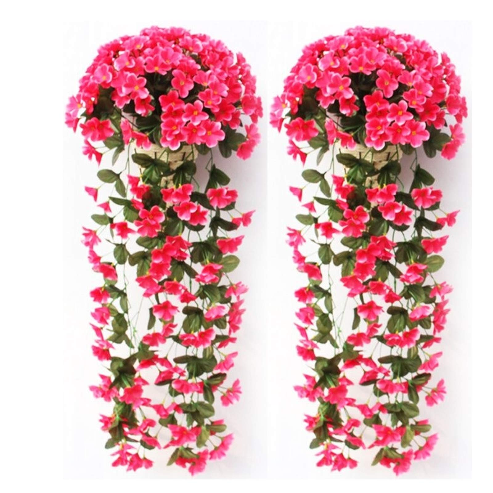 SBJKLYRN Simulated flowers, 2 Pcs Orchid Flower Vine Violet Wall Hanging Basket Flower...