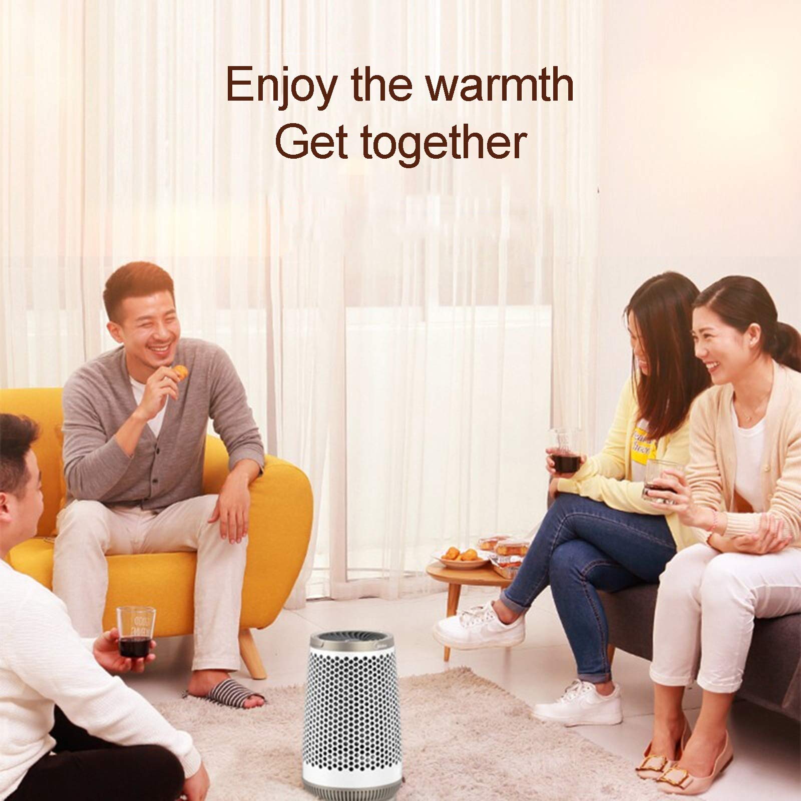 Stufetta, Portatile oscillante riscaldatore Elettrico con Tip-Over Protection, IPX4 Impermeabile, Piccolo e Tranquillo, Adatto per Ufficio Uso Domestico