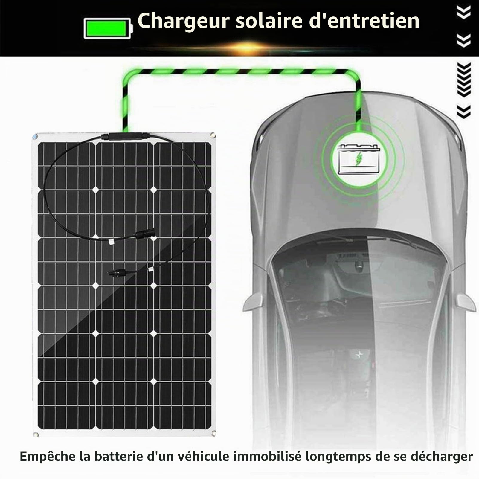 300W 12V Panneau Solaire Souple Panneau Photovoltaique Kit De Panneaux Solaires Monocristallins Plug and Play 40A Contrôleur Solaire pour Maisons RV Bateau Voiture Caravane 1 * 300W