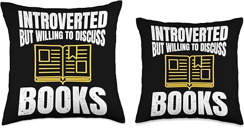 Miniatura 3 de Introverted But Willing To Discuss Books Quiet Introvert Throw Pillow