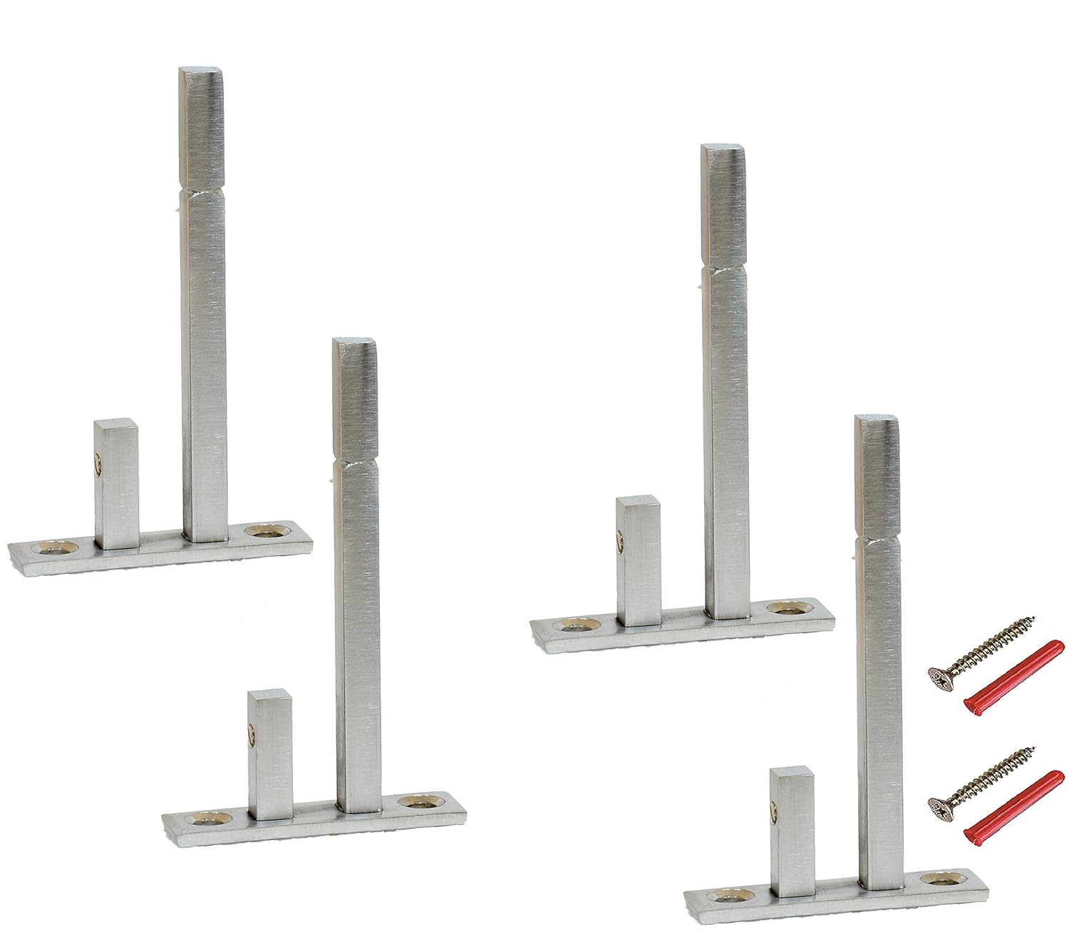 Stainless Steel F Type Glass Shelf Bracket Square 8 Inches 12 mm Pack of 4 Pieces Amazon.in