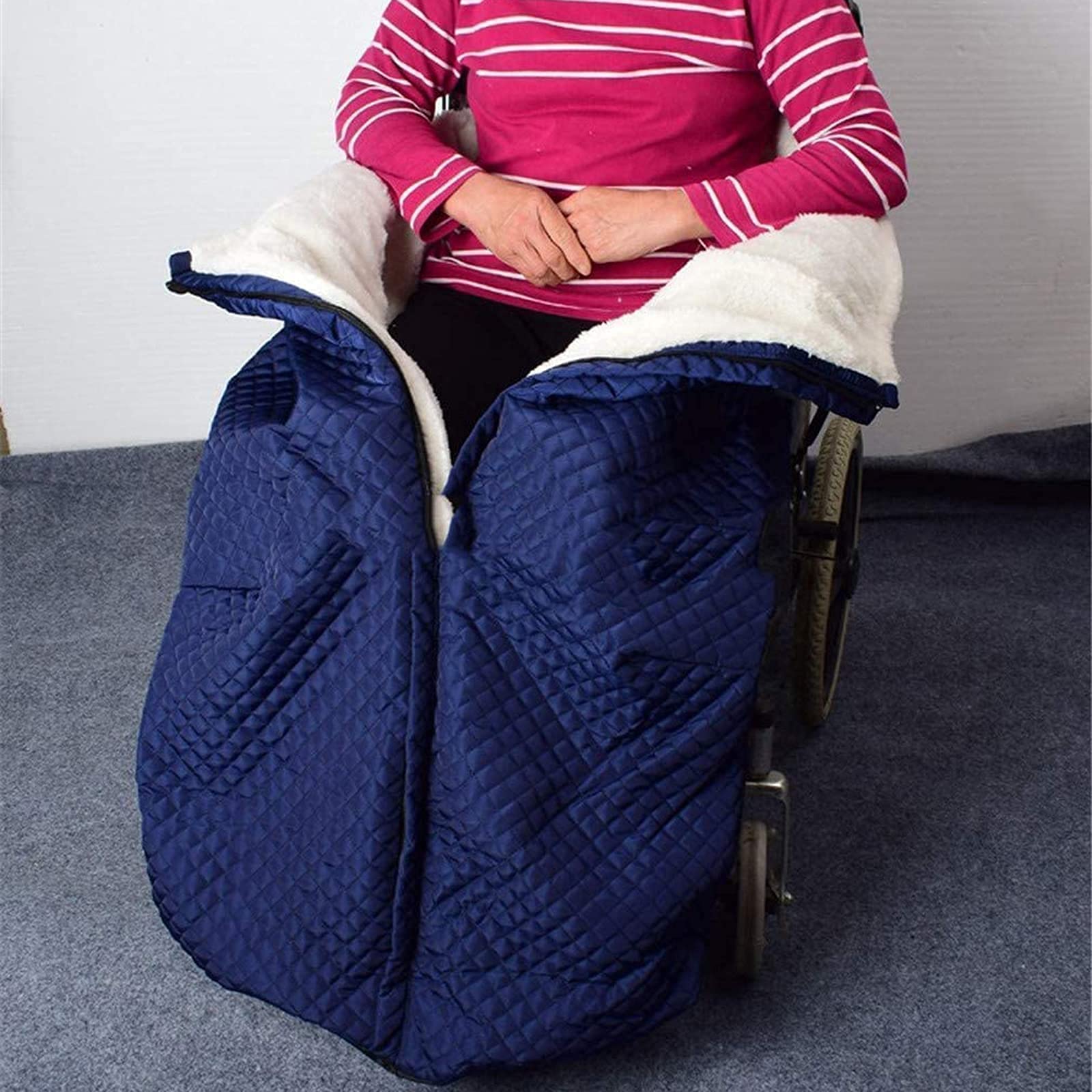 Manta para Silla de Ruedas con Cremallera, Forrada de Cachemira e Impermeable, Universal para sillas de Ruedas manuales y eléctricas, Lavable a máquina, Talla para Adultos.