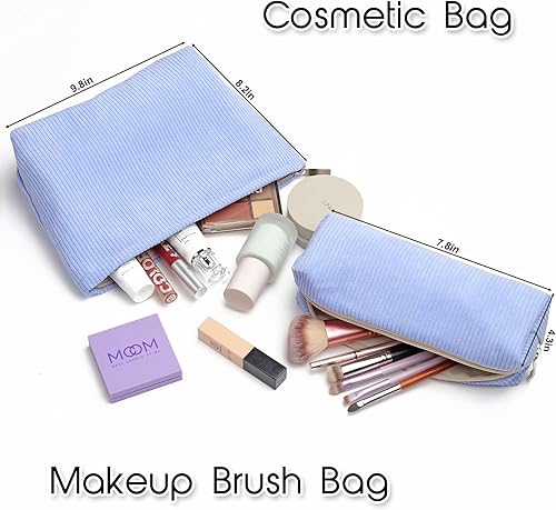 Miniatura 10 de Bolsa de maquillaje de 2 piezas, bolsa de cosméticos para mujer, bolsa de maquillaje de viaje, bolsa organizadora de maquillaje, bolsa de maquillaje