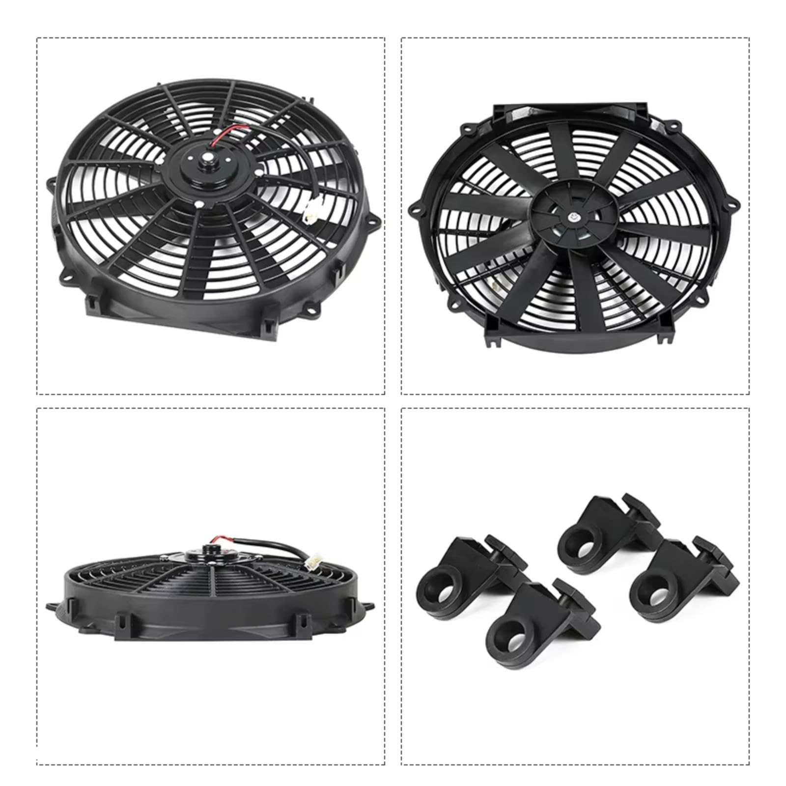 Voiture Ventilateur Radiateur 14 Pouces 12v 24v Universel Kits voiture