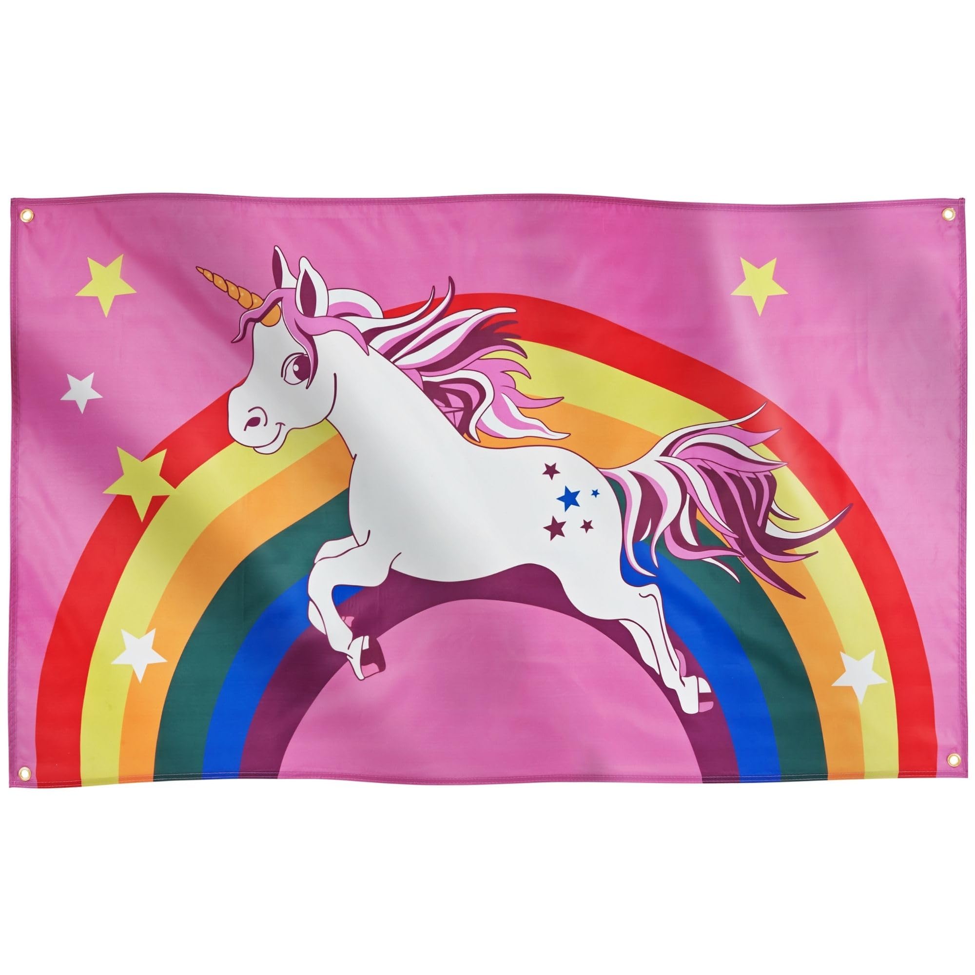 Runesol Unicorn Rainbow Flag, 91x152cm, 3ft x 5ft, 4 Grommets, Eyelet In Every Corner, Gay Pride Flag, LGBT+ flag, Pride Flag