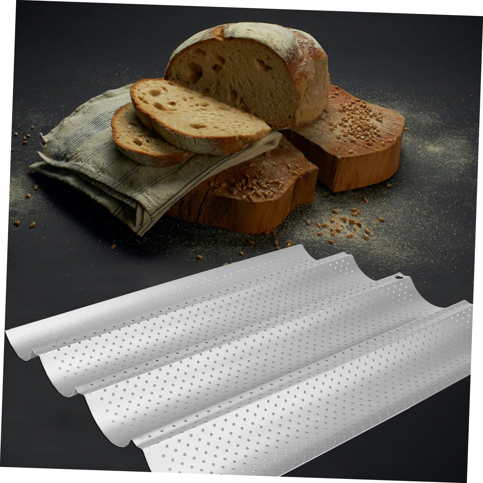 Zerodeko 2stücke Pfanne Antihaft Perforiert Für Französisches Brotbacken Laibformen Tablett Ofentoaster Geeignet Mit Antihaftbeschichteter Oberfläche Und Robustem Kohlenstoffstahl Für